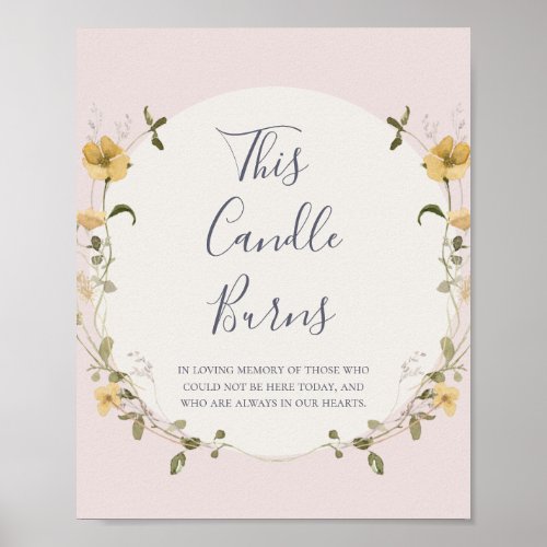 Spring Wildflower Blush this Candle burns Wedding Poster