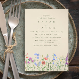 Spring Wildflower Boho Garden Wedding Invitation
