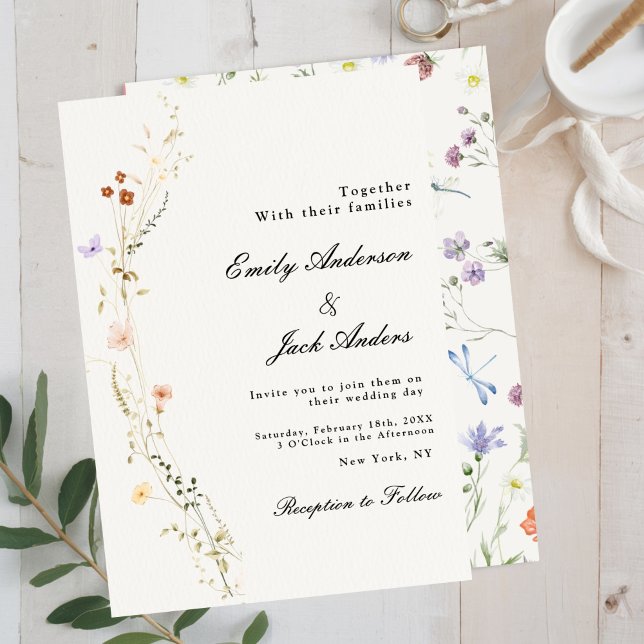 spring wildflower boho simple  romantic love  invitation (Creator Uploaded)