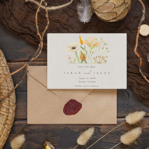 Spring Wildflower Boho Wedding Save The Date