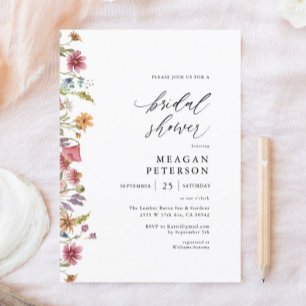 Spring Wildflower Bridal Shower Invitation