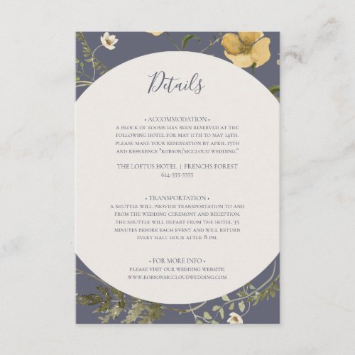 Spring Wildflower  Dusty Purple Details Enclosure Card