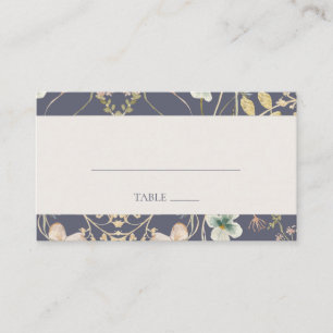 Spring Wildflower Dusty Purple Flat Wedding Place Card