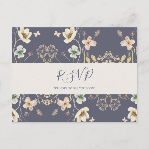 Spring Wildflower  Dusty Purple RSVP Postcard