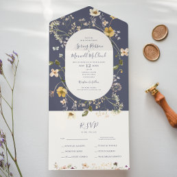 Spring Wildflower | Dusty Purple Seal And Send All In One Invitation