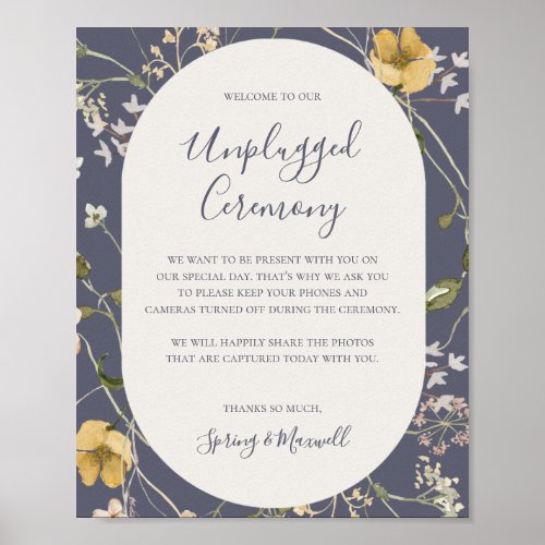 Spring Wildflower Dusty Purple Unplugged Ceremony Poster
