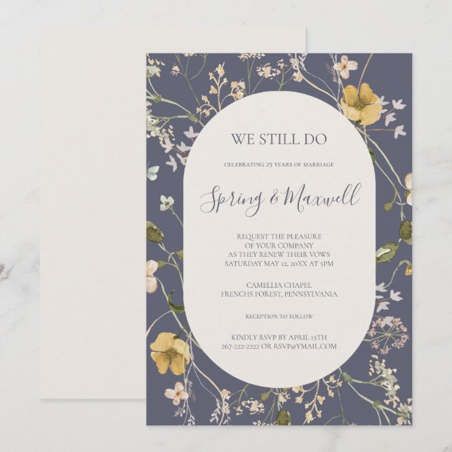 Spring Wildflower | Dusty Purple We Still Do Invit Invitation (Front/Back)