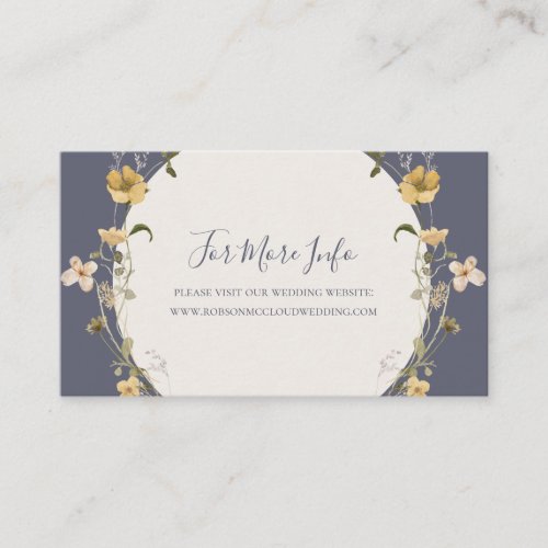Spring Wildflower  Dusty Purple Wedding Website Enclosure Card