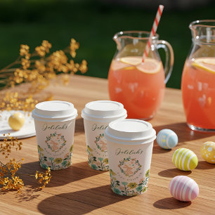 Spring Wildflower Easter Bunny Baby Shower Bow Paper Cups