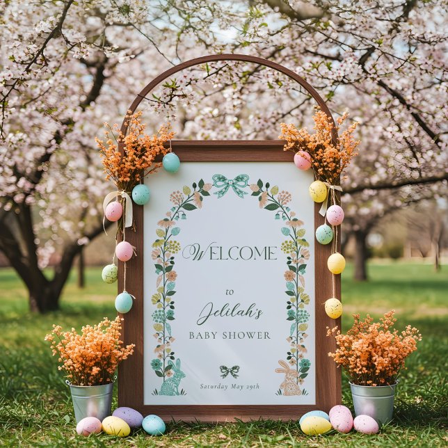 Spring Wildflower Easter Bunny Baby Shower Welcome Foam Board (Spring Wildflower Easter Bunny Baby Shower Welcome Foam Board)