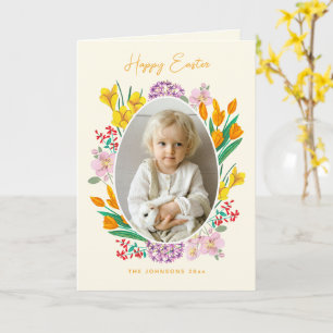 Spring Wildflower Easter Family Photo Greeting Card