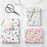 Rustic Stylish Floral Bouquets Wrapping Paper Sheets