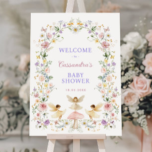 Spring Wildflower Fairy Baby Girl Shower Welcome  Foam Board
