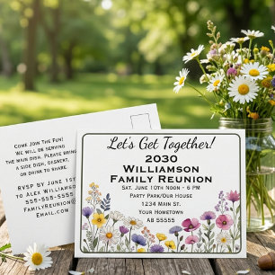 Spring Wildflower Family Reunion Invite Postcard