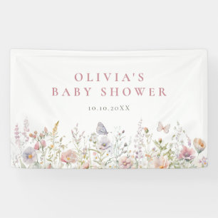 Spring Wildflower Field Baby Shower Banner