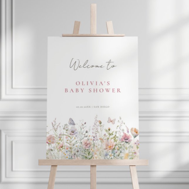 Spring Wildflower Field Baby Shower Welcome Sign (Creator Uploaded)