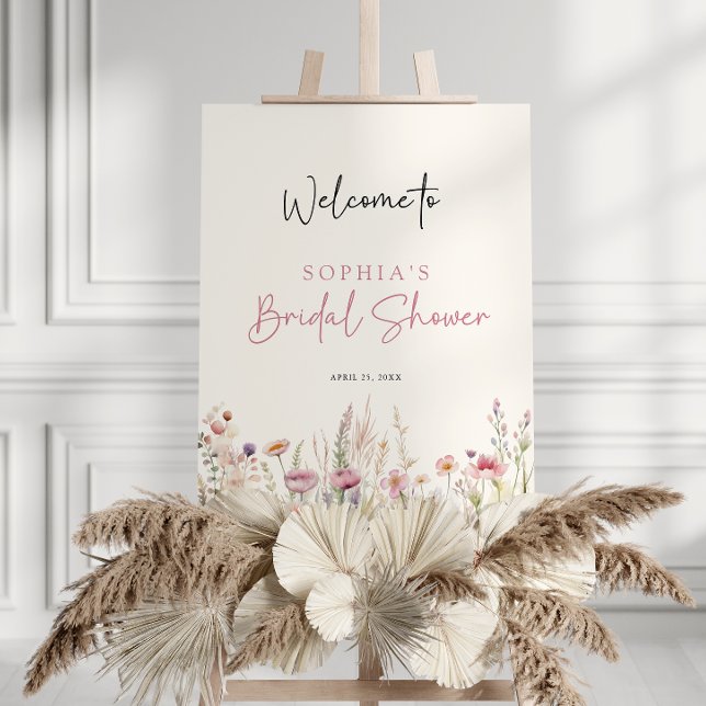 Spring Wildflower Field Bridal Shower Welcome Foam Board (Creator Uploaded)
