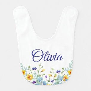 Spring Wildflower Floral Baby Bib
