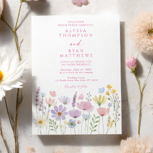 Spring Wildflower Floral Garden Wedding Invitation