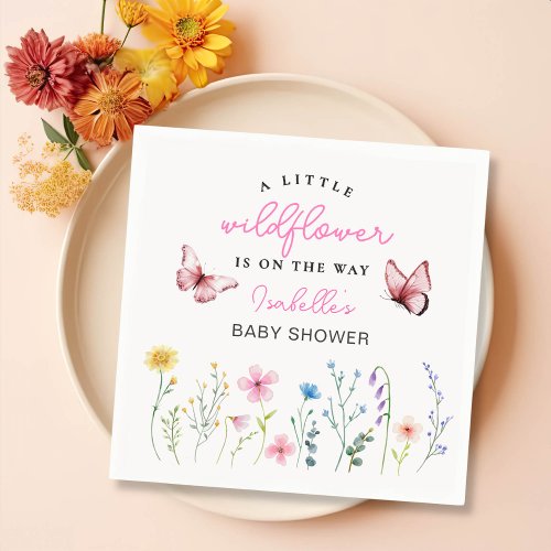 Spring Wildflower Floral Girl Baby Shower  Napkins