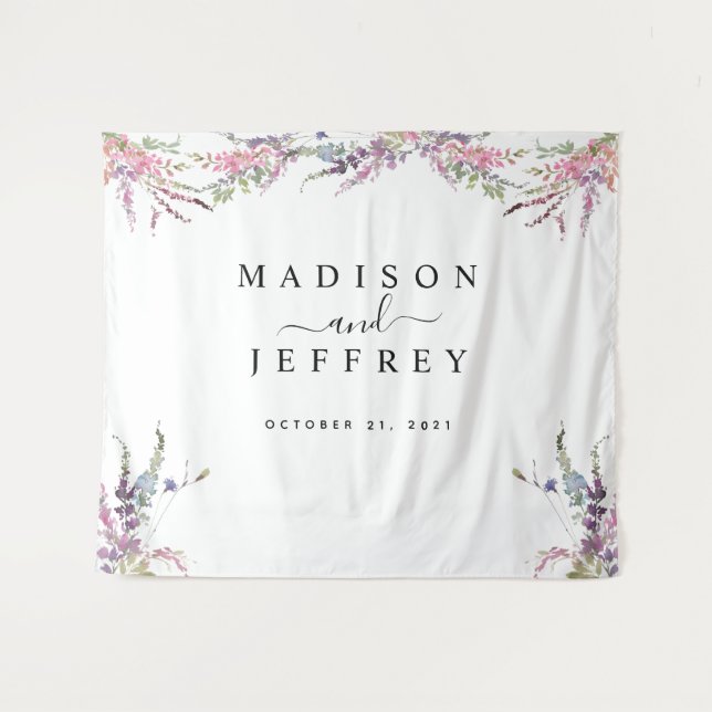 Spring Wildflower Floral Wedding Backdrop (Front (Horizontal))