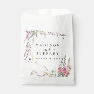 Spring Wildflower Floral Wedding Favor Bag