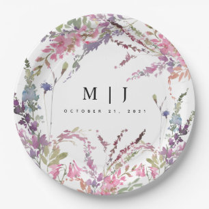 Spring Wildflower Floral Wedding Paper Plate