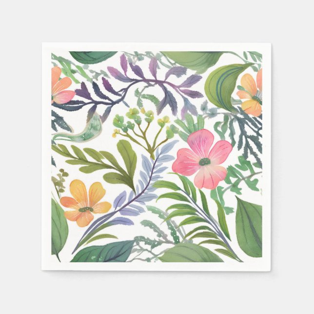 Spring Wildflower Florals | Flower Fields  Napkins (Front)