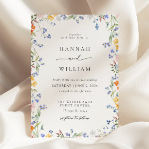 Spring Wildflower Frame Garden Wedding Invitation