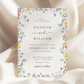 Spring Wildflower Frame Garden Wedding Invitation