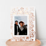 Spring Wildflower Frame Rose Gold Save The Date Foil Invitation<br><div class="desc">*REAL FOIL

This design is part of a collection and can be edited in sooo many ways.

Please reach out to us if you need any help or any additional products.</div>