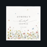 Spring Wildflower Garden Floral  Bridal shower    Napkins<br><div class="desc">Celebrate your special day with this elegant wildflower bridal shower napkins, featuring delicate watercolor florals and modern script typography. The soft floral border, minimalist layout, and pastel color palette make it perfect for garden weddings, outdoor ceremonies, spring or summer celebrations, and boho or rustic themes. Fully customizable with your personal...</div>