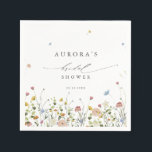 Spring Wildflower Garden Floral  Bridal shower    Napkins<br><div class="desc">Celebrate your special day with this elegant wildflower bridal shower napkins, featuring delicate watercolor florals and modern script typography. The soft floral border, minimalist layout, and pastel color palette make it perfect for garden weddings, outdoor ceremonies, spring or summer celebrations, and boho or rustic themes. Fully customizable with your personal...</div>