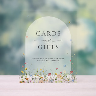 Spring Wildflower Garden Floral Cards and Gifts Acrylic Sign