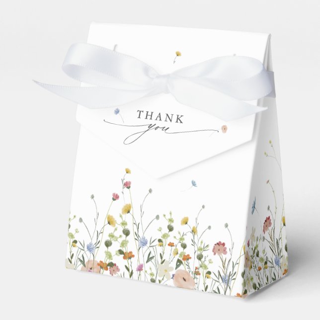 Spring Wildflower Garden Floral Chic Bridal Shower Favor Boxes (Front Side)