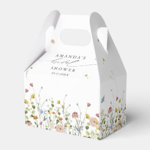 Spring Wildflower Garden Floral chic Bridal Shower Favor Boxes