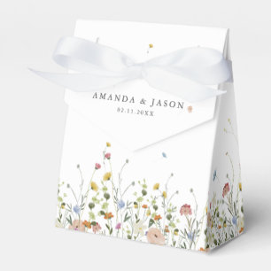 Spring Wildflower Garden Floral Minimalist Wedding Favor Boxes