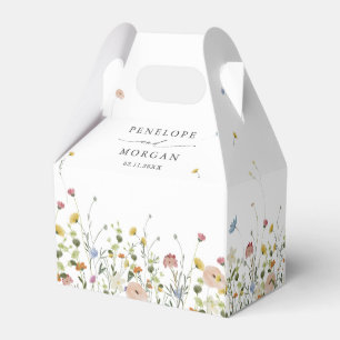Spring Wildflower Garden Floral Minimalist Wedding Favor Boxes