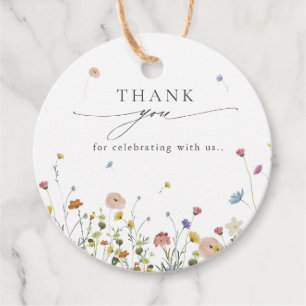 Spring Wildflower Garden Floral Minimalist Wedding Favor Tags