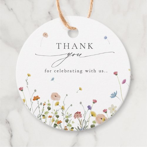 Spring Wildflower Garden Floral Minimalist Wedding Favor Tags