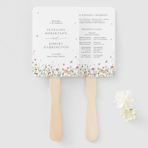 Spring Wildflower Garden Floral Minimalist Wedding Hand Fan