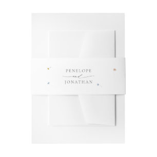 Spring Wildflower Garden Floral Minimalist Wedding Invitation Belly Band