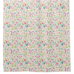 Spring Wildflower Garden Floral Shower Curtain