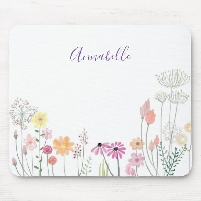 Spring Wildflower Garden | Personalized Mouse Pad (Front)