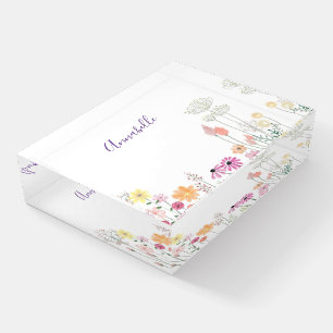 Spring Wildflower Garden Personalized Paperweight