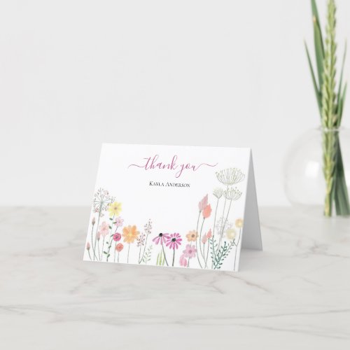 Spring Wildflower Garden  Personalized Thank You Card