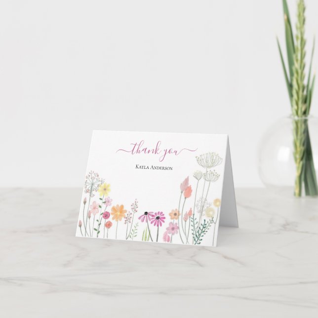 Spring Wildflower Garden | Personalized Thank You Card (Front)