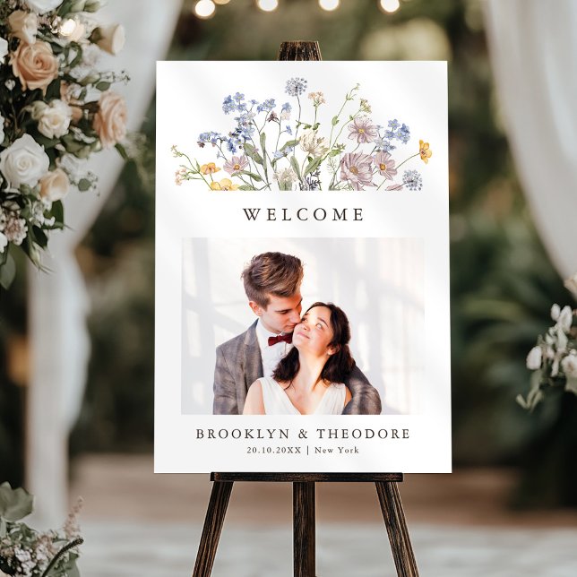 Spring Wildflower Garden Photo Wedding Welcome  Foam Board (Spring Wildflower Garden Photo Wedding Welcome Foam Board)