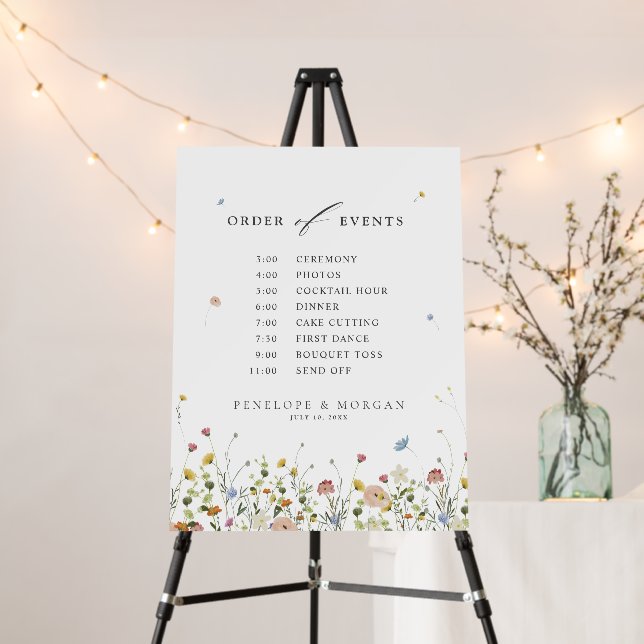 Spring Wildflower Garden Wedding Order of events  Foam Board (In Situ (Stand))