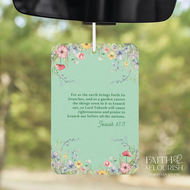 Spring Wildflower Garland Bible Scripture Air Freshener (Creator Uploaded)